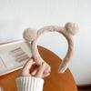 Winter Plush Cute Bear Ear Hairband Face Makeup Headband Women Girl Hair Head Band Hoop Accessories Scrunchie Headdress Headwear