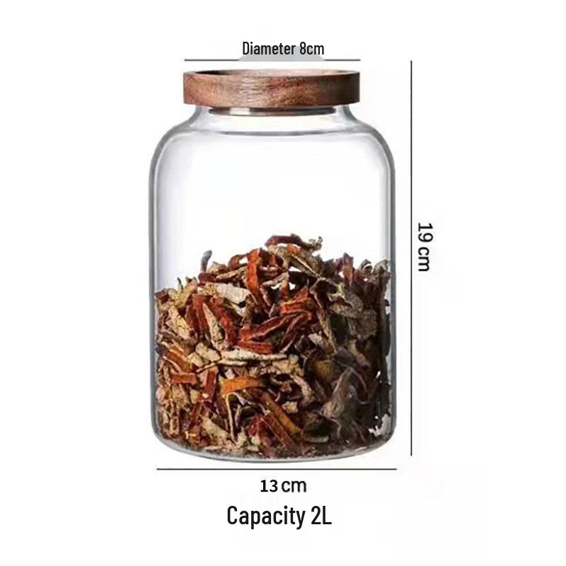 Высококачественная стеклянная банка для хранения сушеной мандариновой цедры - Герметичный контейнер для демонстрации лекарственного сырья