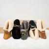 Natural Fur Women Flats Casual Moccasins Comfortable Loafers Genuine Leather Women Shoes Fashion Driving Shoes Woman