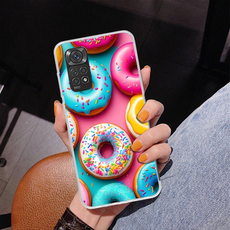 Чехол для телефона Macaron Ice Cream Cake Doughnut для Xiaomi Redmi Note 15 14 13 12S 12 11 Pro Plus 14S 11S 11E 10 10S 11T 5G Personali