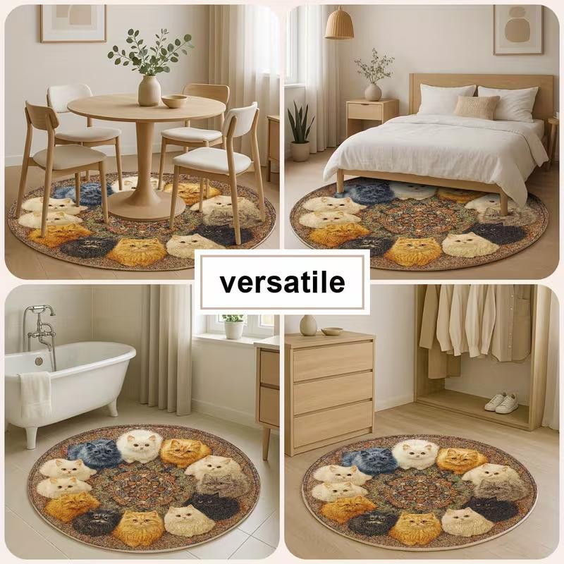 Halloween Living Room Sofa Ghost Carpet Bedroom Bedside Round Area Rug Kitchen Floor Mat Dinning Room Patio Office Home Decor