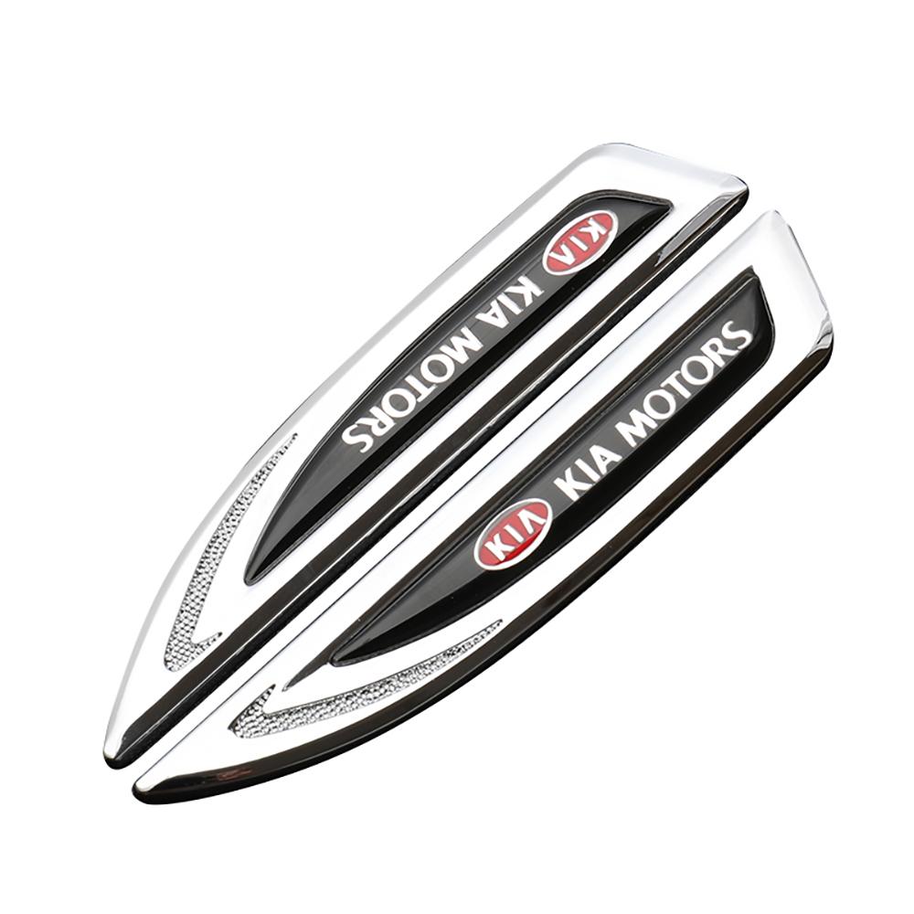 2026 Hot Car Sticker 2Pcs Car Styling Side Door Body Fender Knife Badge Metal Stickers Decoration For Kia Sportage 3 Rio K2 Ceed