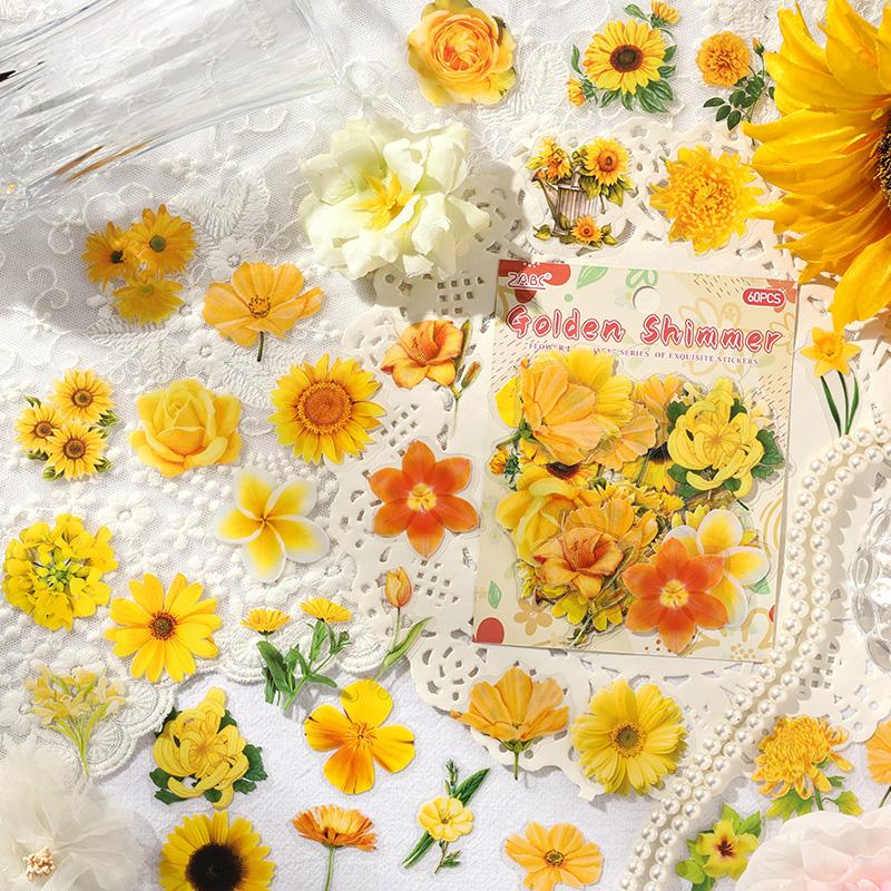 60 шт./упак. Наклейки с растительными цветочными кластерами, креативные канцелярские товары для джанк-журнала, декоративные наклейки для DIY, скрапбукинга, школьные принадлежности