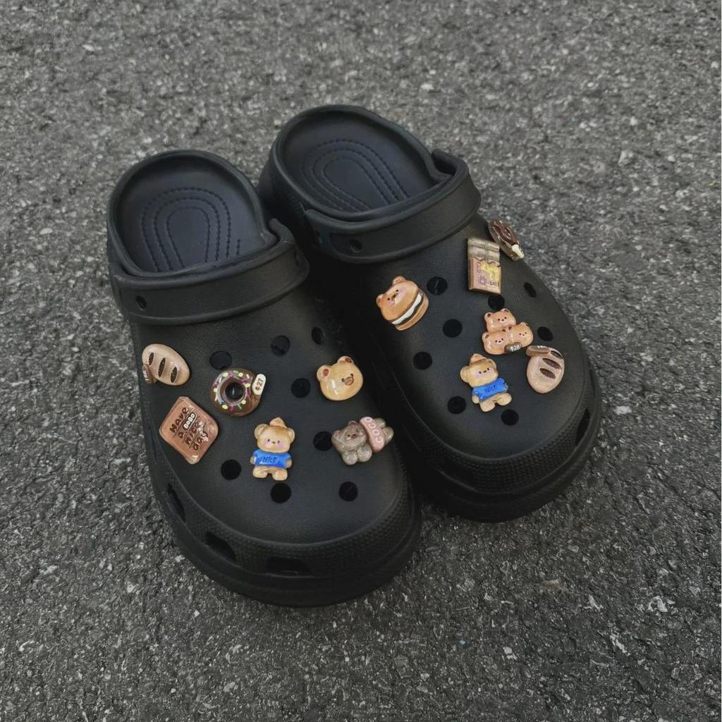 Симпатичные аксессуары для обуви Crocs: Пряжка с изображением медведя из мультфильма «Садовый медведь»