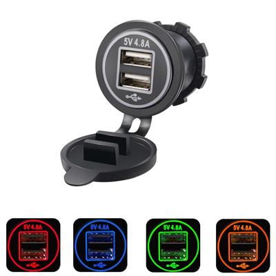 4.8A Dual USB зарядное устройство адаптер для быстрой зарядки адаптер питания водонепроницаемый для автомобиля мотоцикла грузовика RV лодки