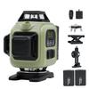 BraveMonkey 4x360 16-Line Green Laser Level, Class 2, with Automatic Laser Level Calibration, Manual Tilt Mode, Pulse Function, Two 2400mAh Rechargea