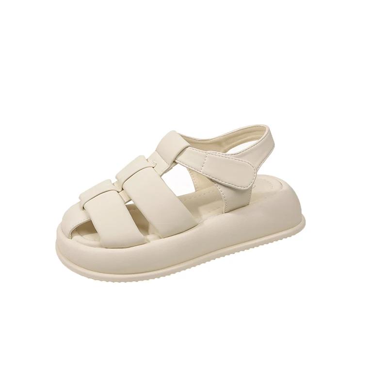Fashion 2024 Hot Sale Women's Shoes Buckle Strap Women's Sandals Fashion Solid Casual Sandals Women Summer Slingbacks Toe Cap Sandals