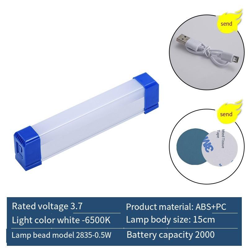 1 шт. USB-лампа для зарядки, магнитная подвеска, подсветка, ночной рынок, аккумулятор, аварийное освещение, светодиодная люминесцентная трубка, световая полоса