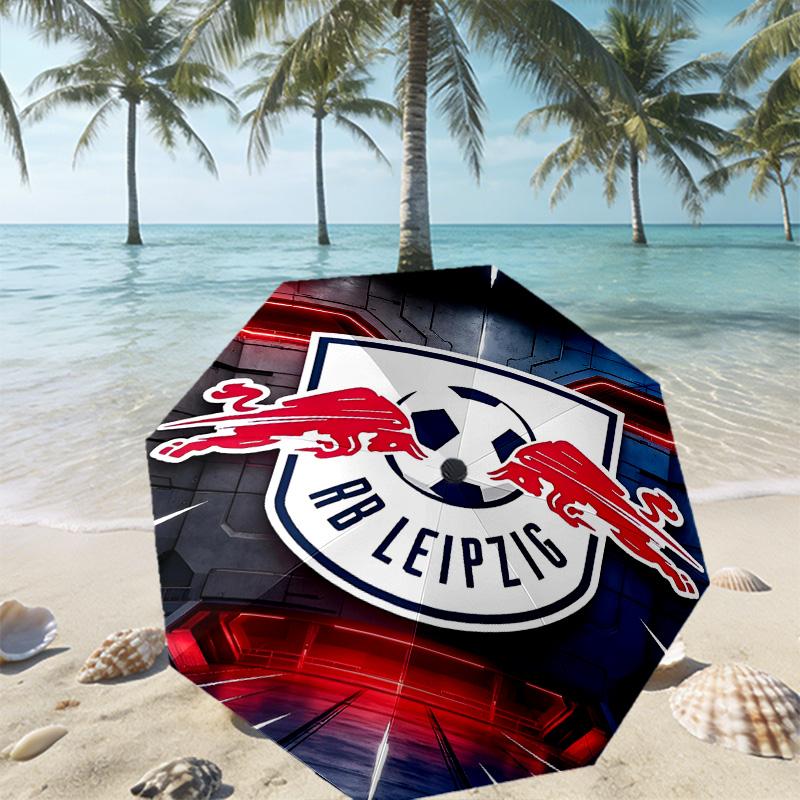 Зонт RB Leipzig с принтом, автоматическое открытие/закрытие - Портативный складной дизайн - Для ежедневного использования, путешествий/отдыха на природе - Подарок на день рождения