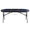 8 Player Foldable Poker Table, Blackjack Texas Holdem Poker Table with Padded Rails and Stainless Steel Cup Holders, Portable Folding Card Board Game