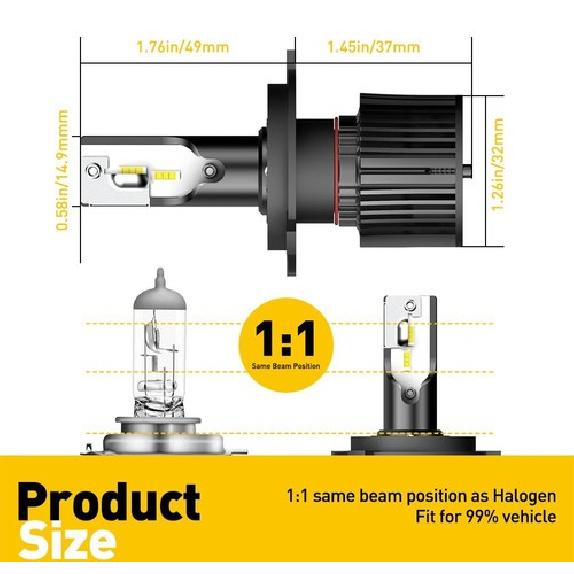 2x H4 9003 Pure White LED Hi Low Beam Headlight Bulb For Honda Odyssey 95-2004 A