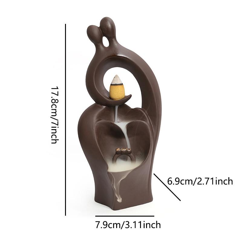 Держатель для ароматических палочек, керамическая курильница ручной работы в форме лотоса, ароматическая курильница с обратным потоком воды, креативные палочки для йоги, медитации