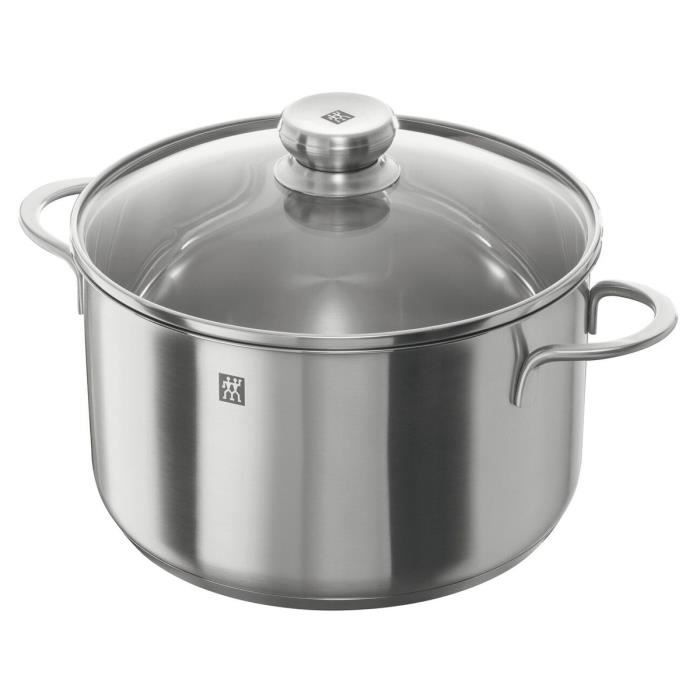 Ensemble de Casseroles - ZWILLING - Twin Nova - Acier Inoxydable - 5 Pièces - Couvercle en Verre
