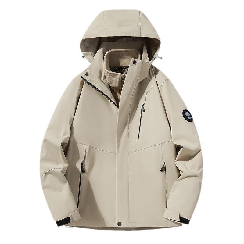 Новая уличная одежда «три в одном» Штурмовик для мужчин Осень и Зима Ветрозащитная Водонепроницаемая Одежда для альпинизма Пара Флисовая теплая Двойка