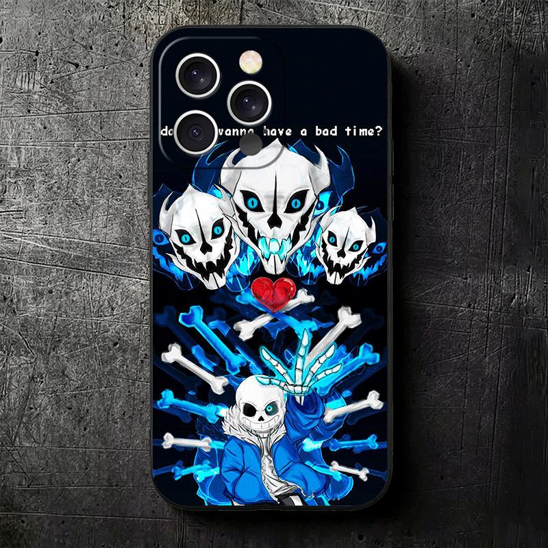 Мягкий чехол для телефона U-Undertale S-Sans для iPhone 16 16E 17 Air 15 Pro Max 14 Plus 13 Mini 11 12 7 Черный Чехол Задняя Панель