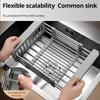 Stainless Steel Retractable Kitchen Sink Drain Storage Rack Bowls Dish Drying Holder Vegetables Fruits Cleaning Drain Basket