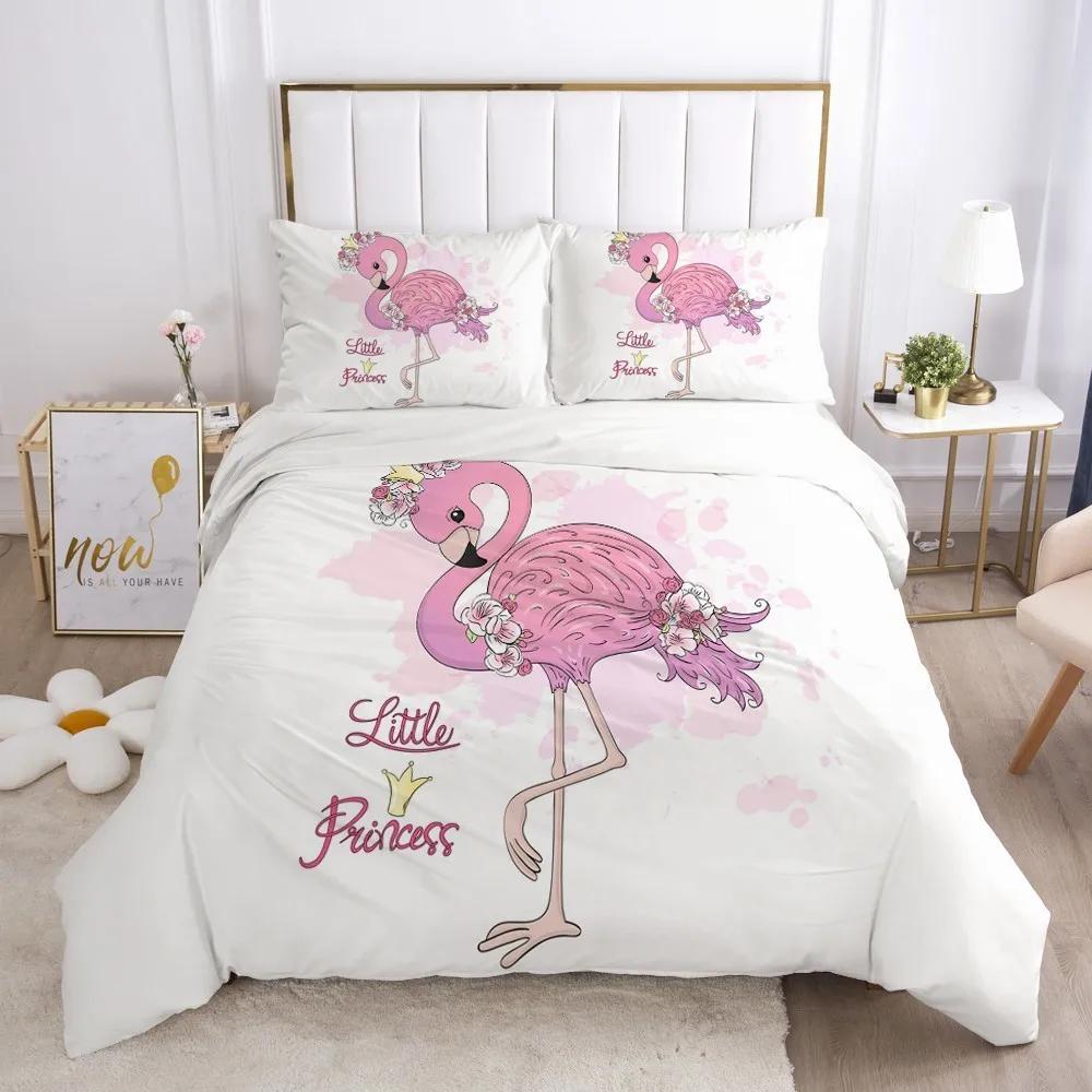 Lovely Pink Bedding Set Duvet Cover 140X200 For Girl Bedroom Quilt Cover Pillowcase Duvet Cover Bed Single Double Size(No Sheet)