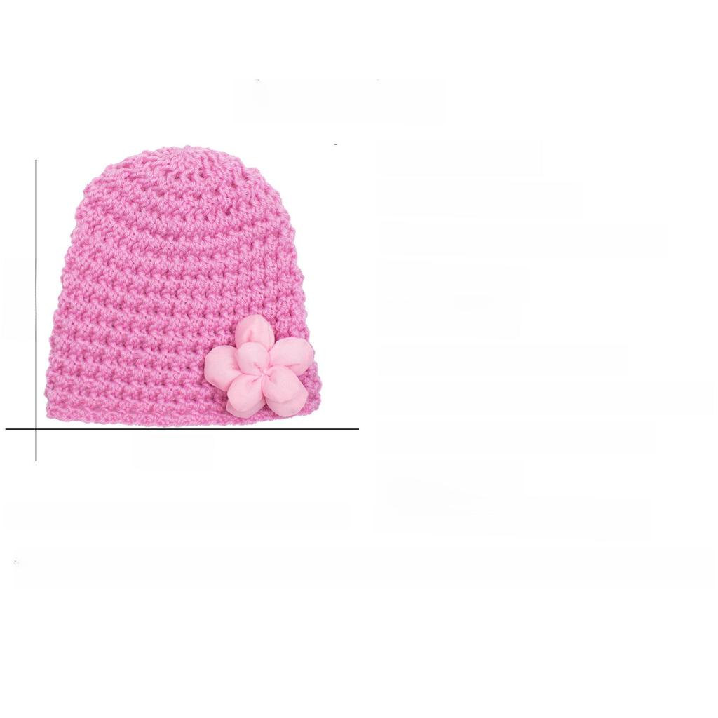European & American Winter Knitted Wool Baby Hat with Small Flowers - Multicolor, Warm Pullover Design