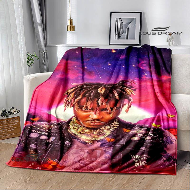 3D Rapper Juice Wrld 999 Retro Printed blankets Flannel Warm blanket Soft Cozy Blanket Travel Blankets bed linings Birthday Gift