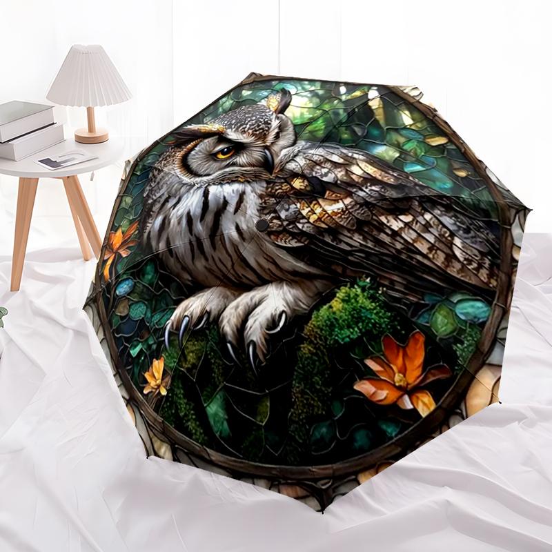 Magic Owl Wizard Umbrella Automatic Open/close, Sturdy Iron Frame & 8-Rib Structure, Umbrella for Women & Men, Christmas Gift