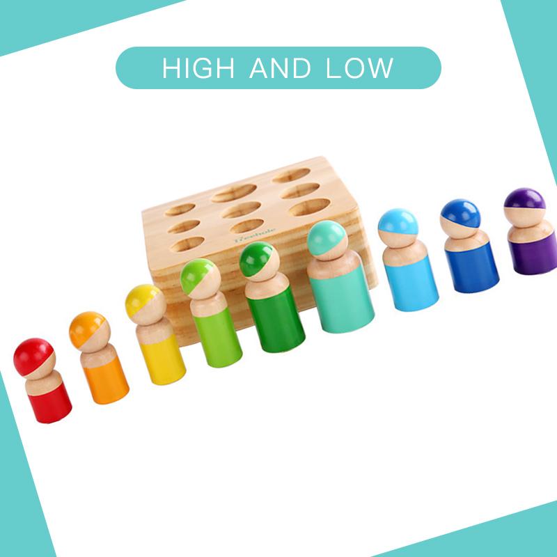 Matching Peg Doll with Pedestal Montessori Todler 2 To 3 Yrs Color Puzzle Sorter Sorting Colors Puzle Game