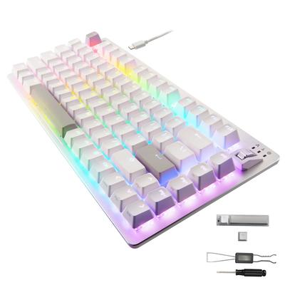Игровая клавиатура ELECOM V custom VK720A с быстрым магнитным аналоговым обнаружением US White Trigger, Проводная, Отсоединяемая, Переключатель, Размер 75%, Раскладка,
