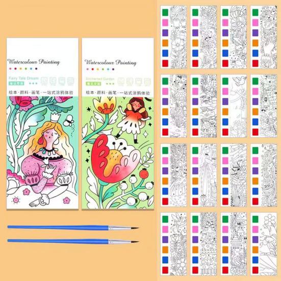 1/2/3/4 шт. Карманная книга для рисования акварелью, яркие цвета, закладка своими руками, веселая детская акварельная картина