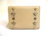 Authentic Jimmy Choo Metal Stars Beige Leather Trifold Wallet Compact Wallet NEMO #a639  Refurbished