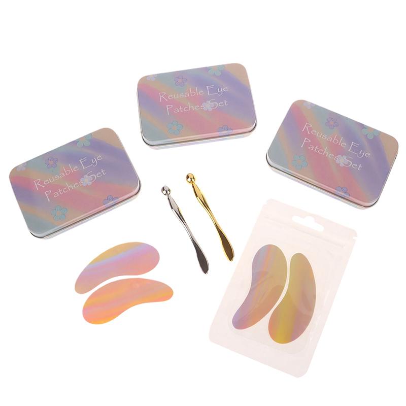 Многоразовые 1 пара патчей для глаз с массажной палочкой, силиконовые патчи для ламинирования ресниц, наращивания ресниц, гидрогелевые патчи под глаза, гелевые патчи под глаза, инструмент для макияжа