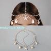 Ocean Style Bohemian Hair Chain Starfish Beaded Head Piece Boho Head Chain  Summer Vacation