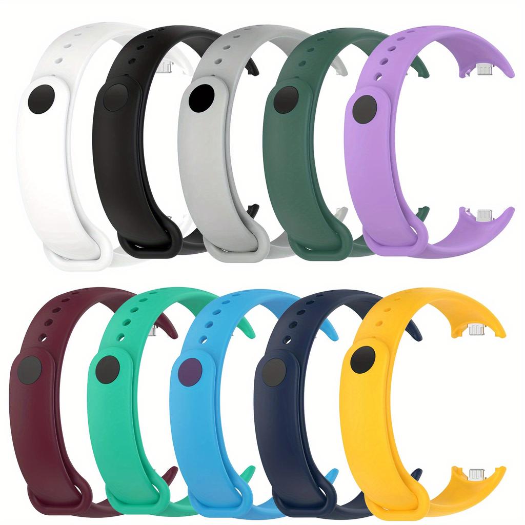 10 шт. Ремешок для часов для Xiaomi Mi Band 10 9 8 Силиконовый браслет для XiaoMi Band 10 Ремешок на запястье для мужчин и женщин