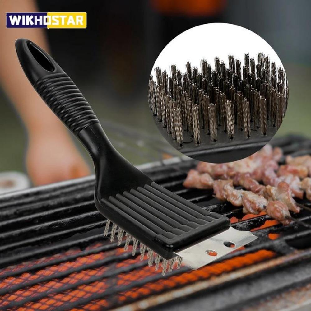1PC kitchen appliance, barbecue grill brush, stainless steel wire brush, stainless steel scraper, barbecue grille cleaner, barbecue utensils and tools