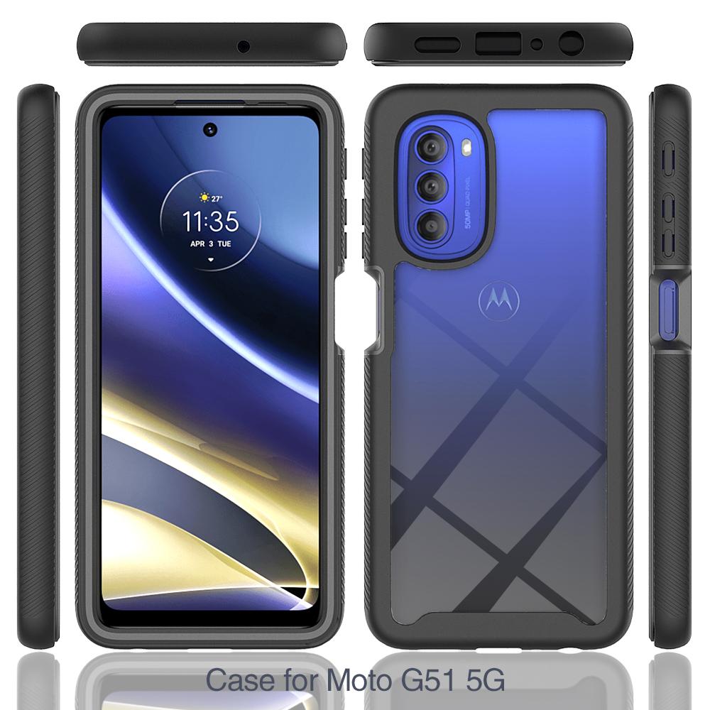 Гибридный противоударный чехол-броня 2-в-1 для Motorola Moto G51 G71 5G G31 G41, ТПУ рамка, задняя крышка из прозрачного акрила