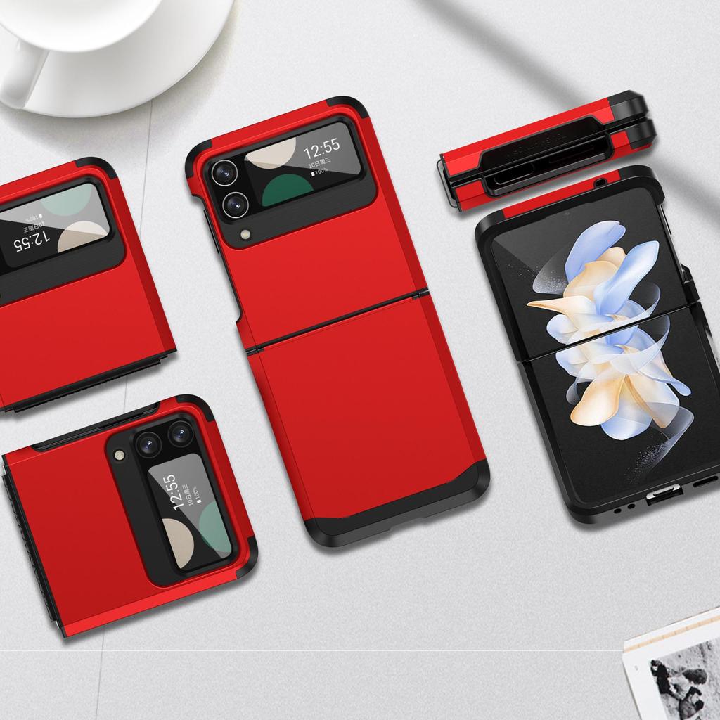 Цельный бронированный чехол с цветными блоками для Samsung Z Flip 6/5 - Модная складная защита