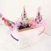 Multicolor Birthday Hat Headband Korean Style Birthday Hairband Funny Lace Mesh Hair Hoop  Children