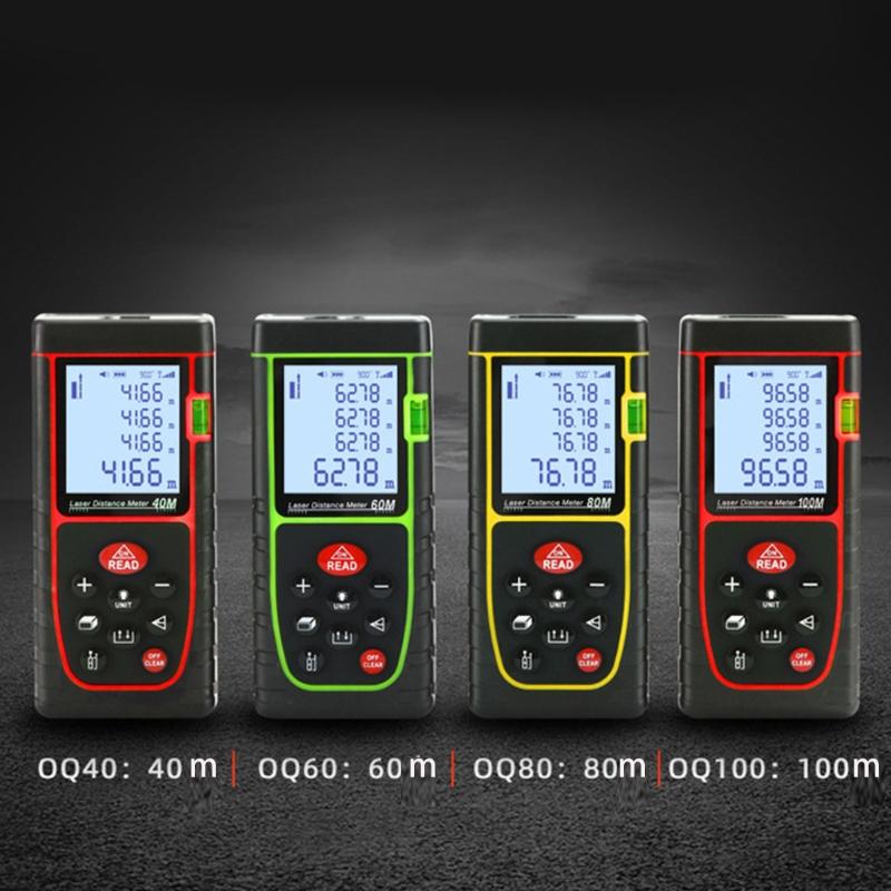 40/60/80/100m  Infrared Distance Meter Rangefinder Real-time Measurement ±3mm Accuracy Waterproof Handheld Measure