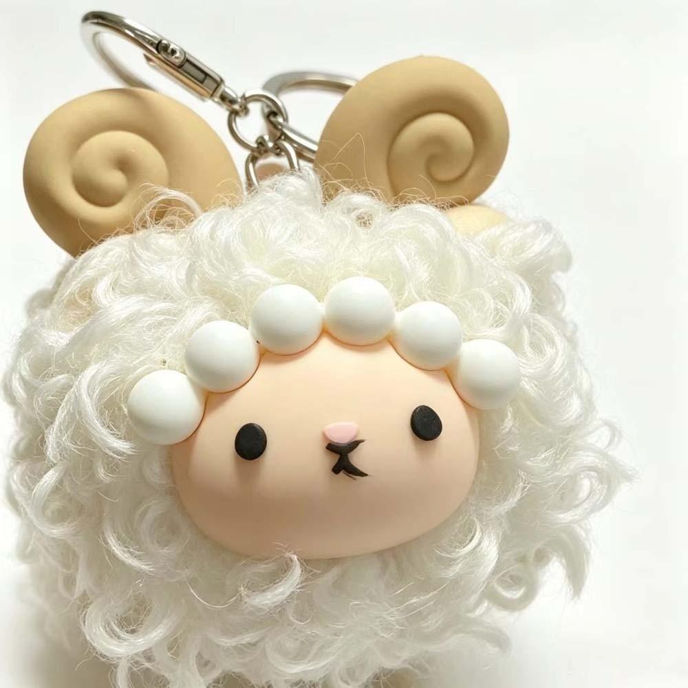 Mini Size Miniature Plush Sheep Doll Soft Fleece Cute Bag Charm Backpack Decoration
