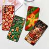 Рождественский мультяшный узор Для Samsung A41 A35 A34 A33 A32 A25 A24 A23 A21s A06 A05 A04 A03 Note 10 20 Ultra 5G Черный чехол для телефона
