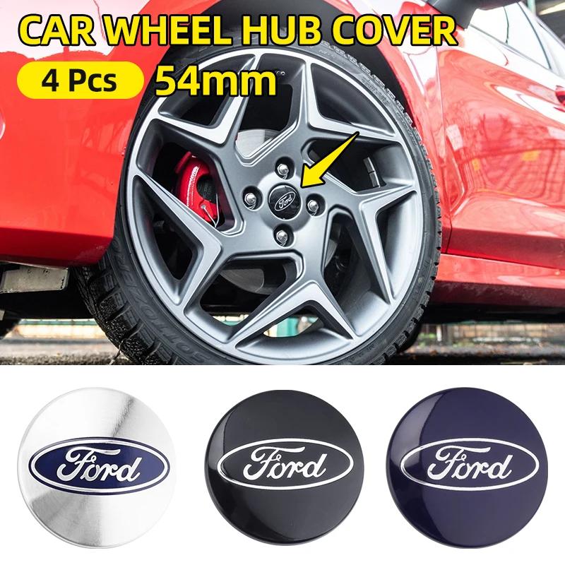 Car Sticker Hot For Ford New 54mm 4pcs Car Wheel Center Hub Metal Emblem Cap Cover for Ford Focus 2 Mk3 F150 Mondeo C-Max Fusion