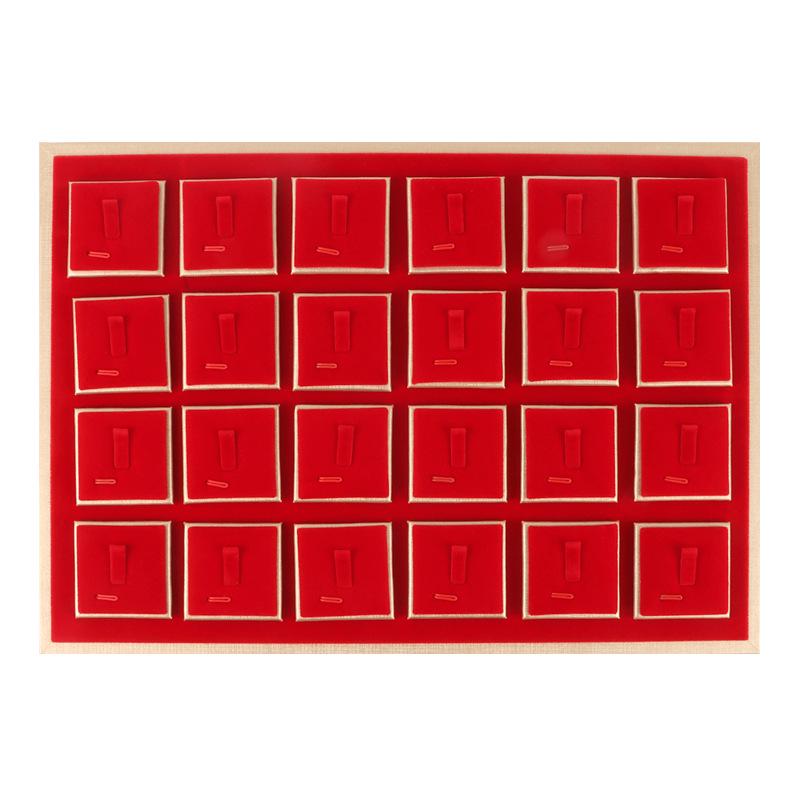 Набор для демонстрации украшений "Красный бархат": Поднос для ожерелья, серег, кольца и кулона