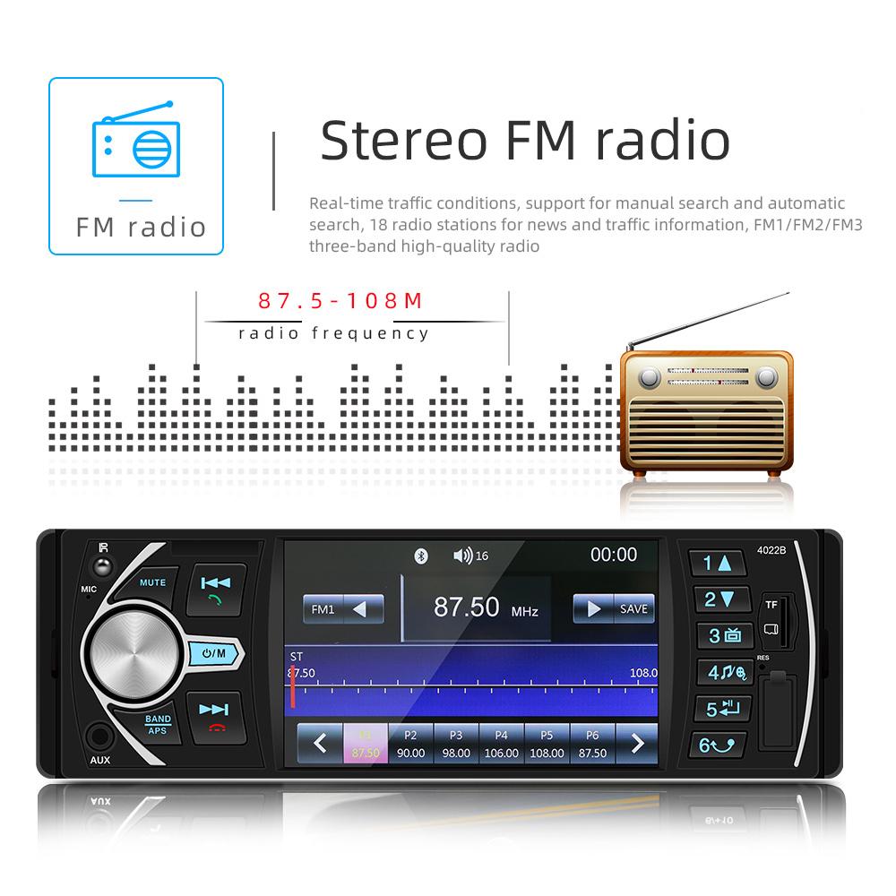 4022B Автомобильный MP5 Bluetooth-плеер с управлением на руле 1 Din 4,1-дюймовый экран Авто стерео аудио в приборной панели Автомобильные аксессуары