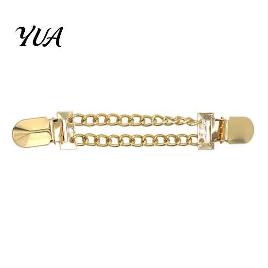 Cardigan Clips for Women 3Pcs Vintage Sweater Girls, Retro Double Chains Clips, Elegant Collar Clip Stylish Dresses Shawls, Waist Cincher Loose Tops,