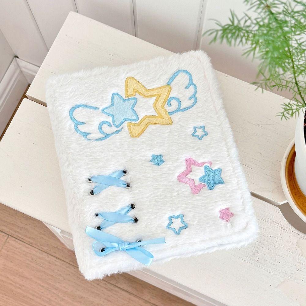 Loose-Leaf Photocard Holder Plush Angel Star Pattern Collect Book For Kpop Idol Fans