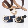 Fashion Womens Pu Belt With Metal Buckle For Casual And Office Wear