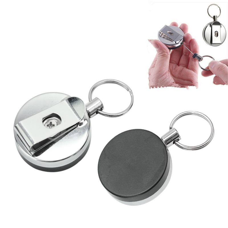 1 шт., противовзломная и выдвижная цепочка с пряжкой для ключей, легко тянется, телескопическая цепочка для ключей с защитой от кражи и потери