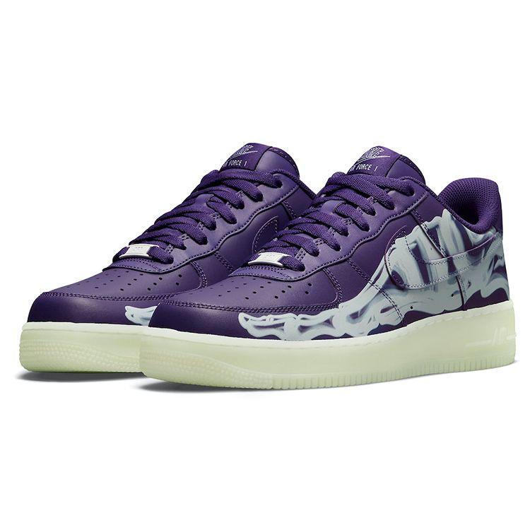 Nike Air Force 1 Low Purple Skeleton Unisex Sneakers Court-Purple White CU8067-500