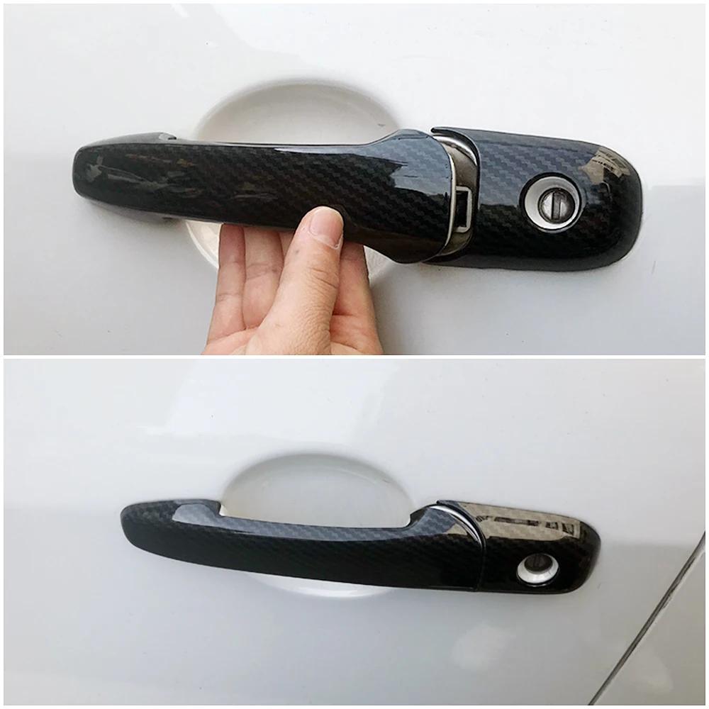For Ford Edge Mustang For Mercury Milan For Lincoln MKZ Zephyr Carbon Fiber Printed Exterior Side Door Handle Cover Trim Frame