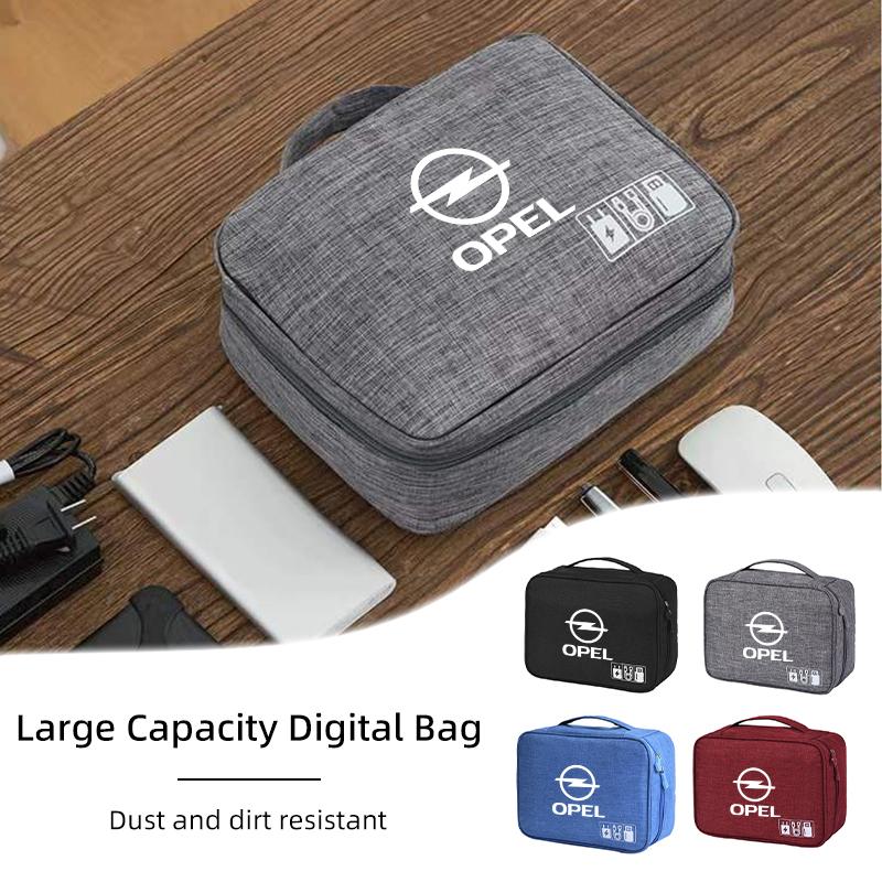 czxkqr1 Car Data Cable Storage Bag Waterproof Travel Organizer Bag USB DataLine For Opel Corsa Astra Insignia Vectra Zafira Meriva Mokka