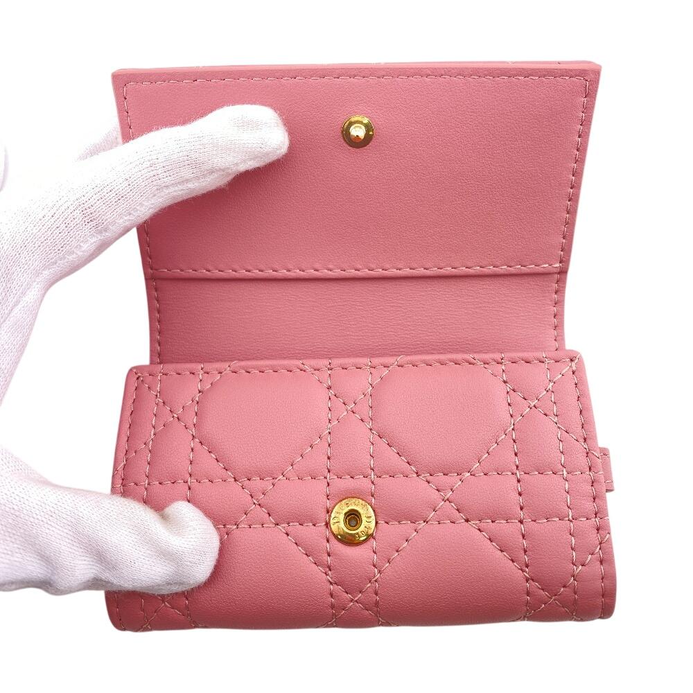 Dior S0983ONMJ Стеганая строчка из 4 нитей Кожа ягненка My Dior Aster Каннаж Держатель для ключей розовая кожа ягненка Б/У