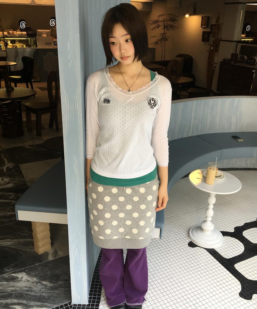 Юбка-миди с жаккардовым узором в горошек Mimdeowodeulobeu